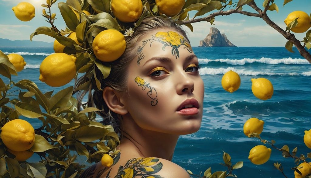 ai generated, woman, lemon